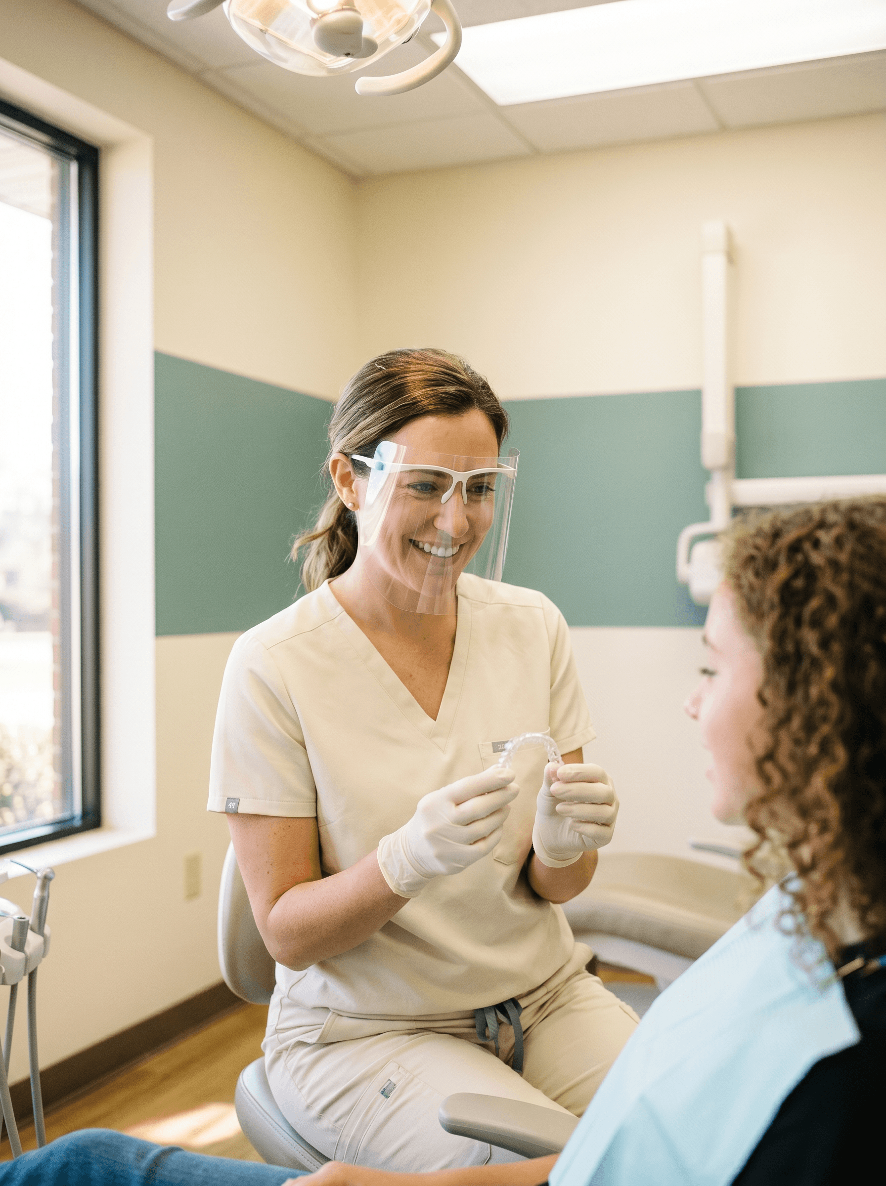 Precision dental work using a microscope at Vedha Family Dentistry